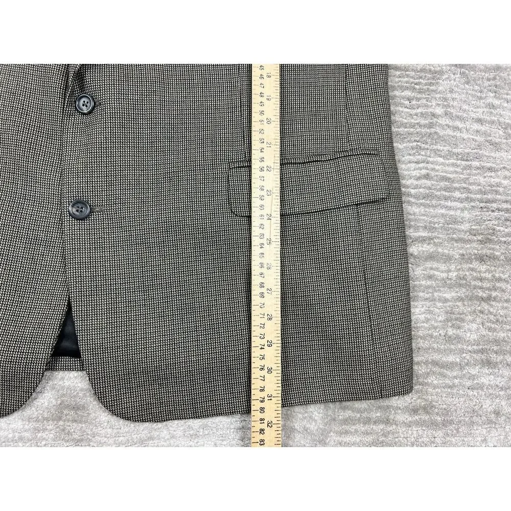 Robert Stock Blazer Mens‎ 48R Gray Polyester Wool Jacket Sport Coat